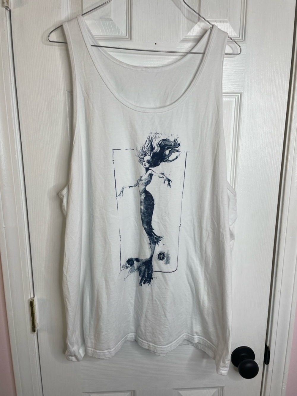 Dancing Mermaid Tank Top FabCreates White Blue Size XXL